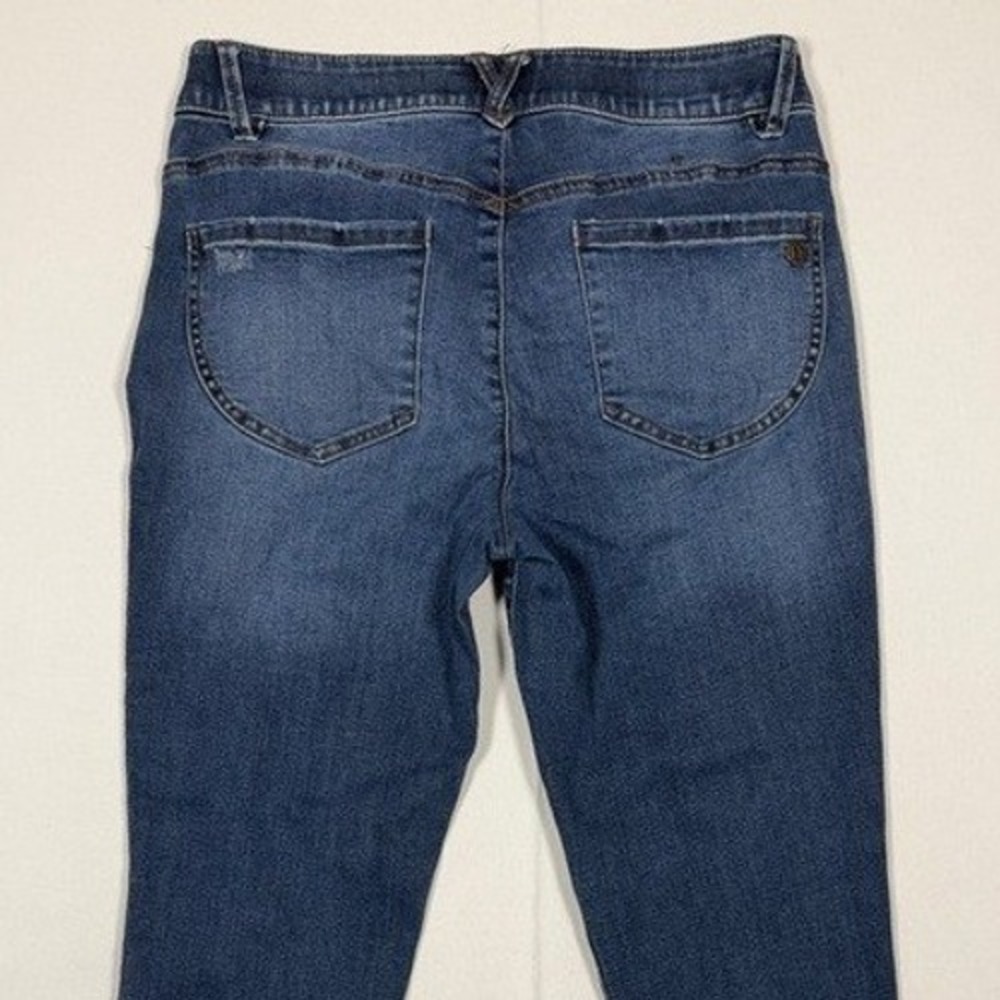 Democracy Jeans Womens 8 "Ab" solution Blue Distressed Raw Hem - Picture 5 of 10